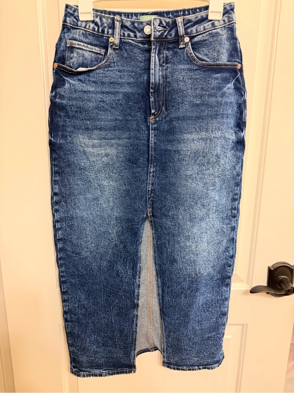 Articles Of Society Men's Blue Denim Slim Straight Jeans Skirt